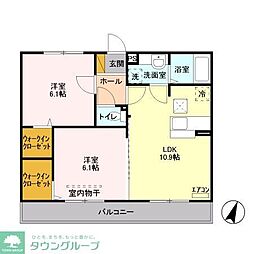 サングリア 2LDKの間取図画像
