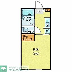 リブレス蕨 1Kの間取図画像