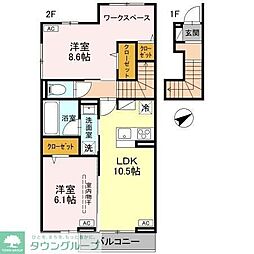 WisteriaIII 2LDKの間取図画像