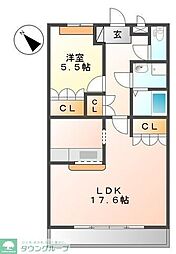パストラル 1LDKの間取図画像