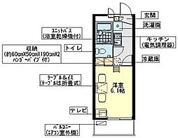 レオパレス風 1Kの間取図画像