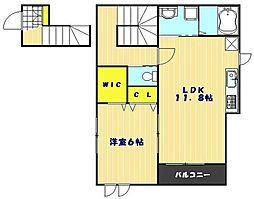プレジオ上青木西 1LDKの間取図画像