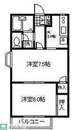 ルミエール 2Kの間取図画像