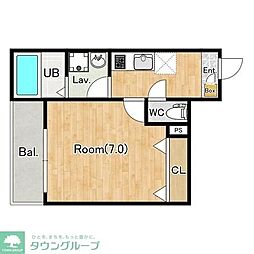 さいたま市桜区田島4丁目アパート 1Kの間取図画像