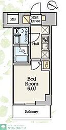蕨市中央4丁目マンション 1Kの間取図画像