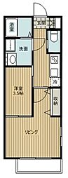 リヴィエール西浦和 1LDKの間取図画像