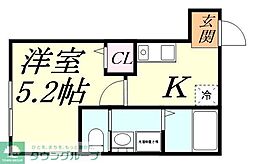 仮)エミネックス与野本町 1Kの間取図画像