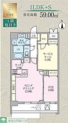 カーム レジデンス プロローグ 1SLDKの間取図画像