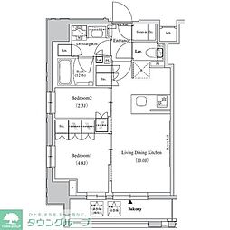 ザ・パークハビオ蕨 2LDKの間取図画像