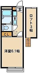 レオパレスフィットニア川口 1Kの間取図画像
