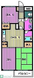 ロワイヤル田中 3DKの間取図画像