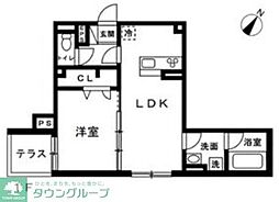 プレキシオンエース 1LDKの間取図画像