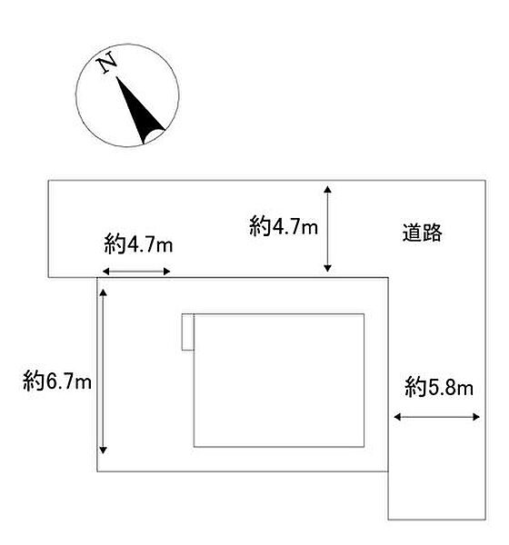 区画図です。現状駐車場ありませんが、拡幅スペースはあります。