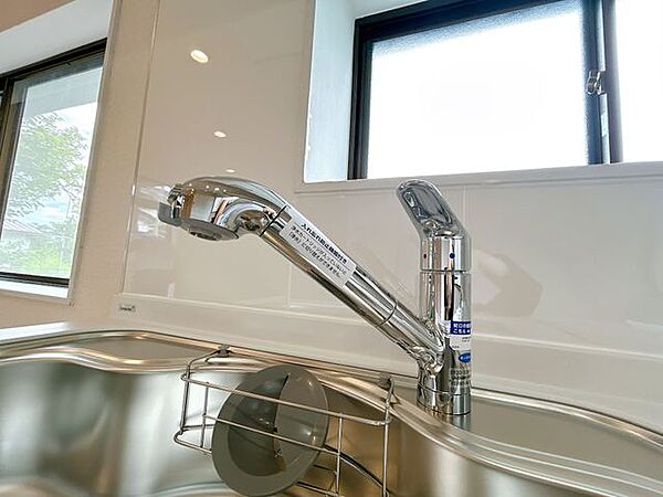 【リフォーム済み・キッチン水栓】新品交換予定のキッチン水栓です。