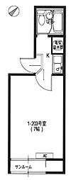 IMGハウス1 2階1Kの間取り
