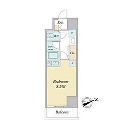 名古屋市営鶴舞線 浅間町駅 徒歩5分の賃貸マンション 7階ワンルームの間取り