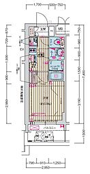 名古屋市営鶴舞線 丸の内駅 徒歩7分の賃貸マンション 13階1Kの間取り