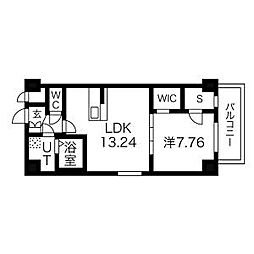 名古屋市営名城線 熱田神宮伝馬町駅 徒歩3分の賃貸マンション 7階1SLDKの間取り