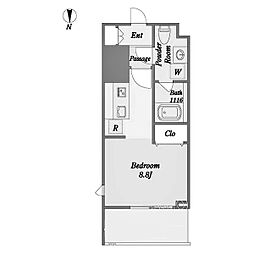 名古屋市営名城線 上前津駅 徒歩1分の賃貸マンション 5階ワンルームの間取り