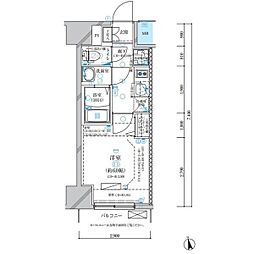 名古屋市営鶴舞線 浄心駅 徒歩8分の賃貸マンション 11階1Kの間取り