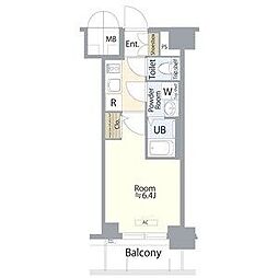 JR中央本線 鶴舞駅 徒歩6分の賃貸マンション 14階1Kの間取り