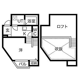 名古屋市営鶴舞線 庄内通駅 徒歩5分の賃貸アパート 1階1SKの間取り