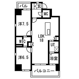 名古屋市営鶴舞線 浅間町駅 徒歩6分の賃貸マンション 9階2LDKの間取り