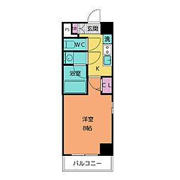 名古屋市営桜通線 丸の内駅 徒歩6分の賃貸マンション 10階1Kの間取り