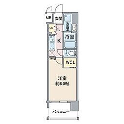 名古屋市営鶴舞線 浅間町駅 徒歩6分の賃貸マンション 12階1Kの間取り