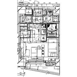名古屋市営東山線 亀島駅 徒歩3分の賃貸マンション 10階ワンルームの間取り