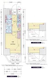名古屋市営鶴舞線 大須観音駅 徒歩3分の賃貸マンション 4階1Kの間取り