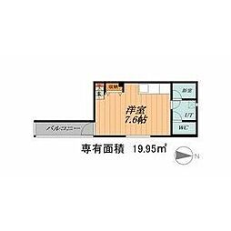名鉄常滑線 道徳駅 徒歩10分の賃貸アパート 3階ワンルームの間取り