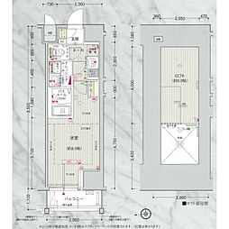 名古屋市営名城線 矢場町駅 徒歩5分の賃貸マンション 4階1Kの間取り