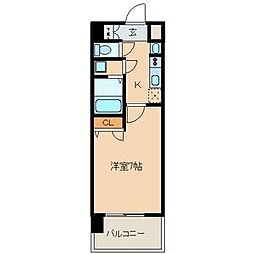 名古屋市営東山線 名古屋駅 徒歩7分の賃貸マンション 14階1Kの間取り