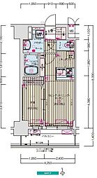 名古屋市営東山線 新栄町駅 徒歩3分の賃貸マンション 7階1LDKの間取り