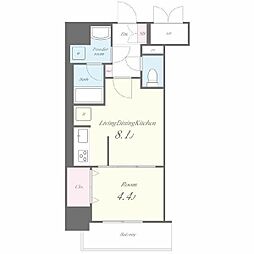 名古屋市営鶴舞線 丸の内駅 徒歩9分の賃貸マンション 3階1LDKの間取り
