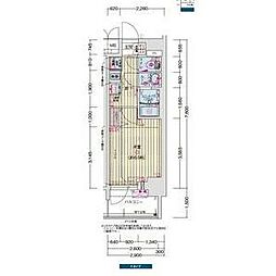 名古屋市営鶴舞線 浅間町駅 徒歩7分の賃貸マンション 8階1Kの間取り