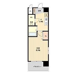 JR東海道本線 金山駅 徒歩3分の賃貸マンション 7階1Kの間取り