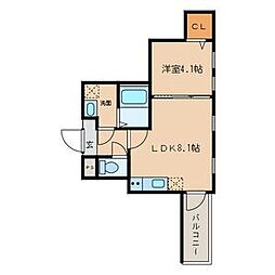 Spica 3階1LDKの間取り