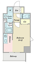 プロシード大須 11階ワンルームの間取り