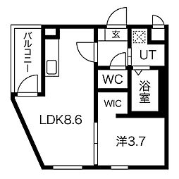 名鉄名古屋本線 東枇杷島駅 徒歩6分の賃貸アパート 2階1LDKの間取り