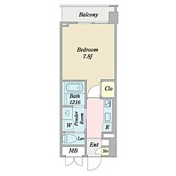 COZY川名本町 3階1Kの間取り