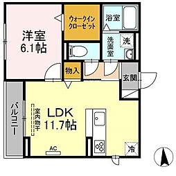 フェリーチェ 3階1LDKの間取り