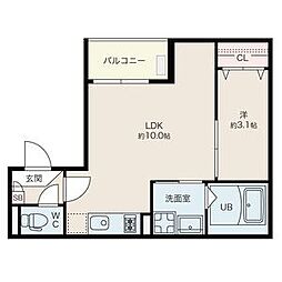 Jack terasakiI 2階1LDKの間取り