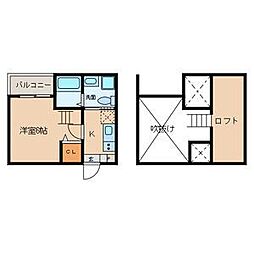 クレア名西 1Kの間取図画像