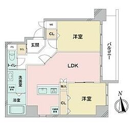 プライムコート 2LDKの間取図画像