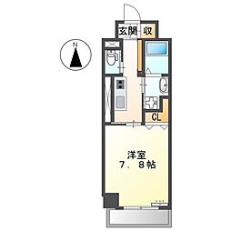 メゾンミール 1Kの間取図画像