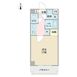 アトネス1604 1Kの間取図画像