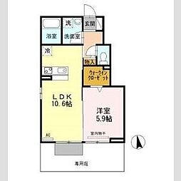 オンディーヌ 1LDKの間取図画像