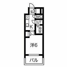 ディアレイシャス金山 1Kの間取図画像